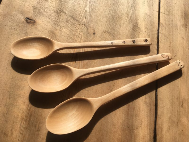 Long Wooden Ladle  White Forest Spoons